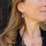 Boucles d'oreilles en quartz rutile doré
