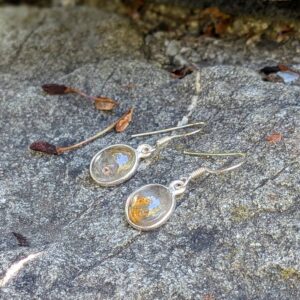 Boucles d'oreilles en quartz rutile doré