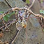 Boucles d'oreilles en quartz rutile doré