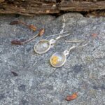 Boucles d'oreilles en quartz rutile doré