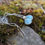 Boucles d'oreilles longues amazonite argent