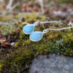 Boucles d'oreilles longues amazonite argent