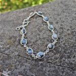 Bracelet argent et obsidienne flocon de neige
