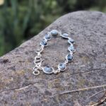 Bracelet argent et obsidienne flocon de neige