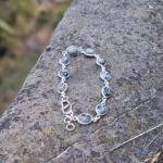 Bracelet argent et obsidienne flocon de neige