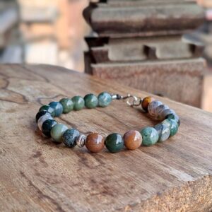 Bracelet homme en jaspe vert BIEN-ÊTRE