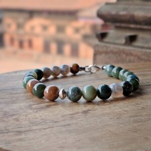 Bracelet homme en jaspe vert BIEN-ÊTRE