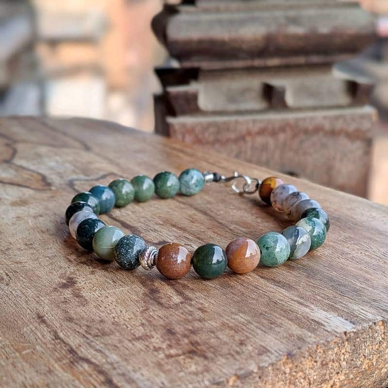 Bracelet homme en jaspe vert BIEN-ÊTRE Bracelet homme en jaspe vert BIEN-ÊTRE
