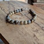 Bracelet homme en perles naturelles jaspe COFFEE BEAN