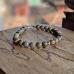Bracelet homme en perles naturelles jaspe COFFEE BEAN