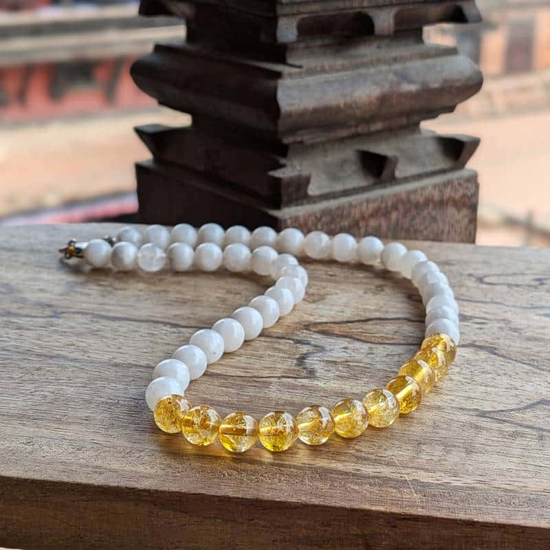 Collier en citrine et pierre de lune MANDALAY Collier en citrine et pierre de lune MANDALAY