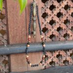 Collier homme ALTAÏ en pierre de lave et bois