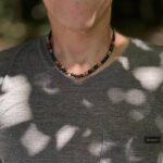 Collier homme ALTAÏ en pierre de lave et bois