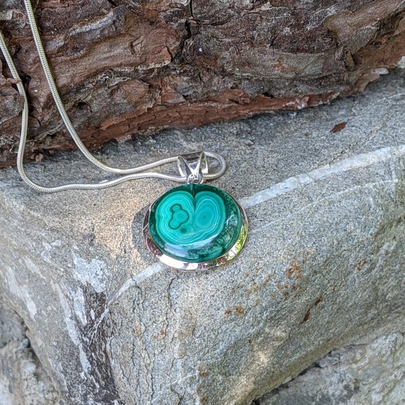 Pendentif malachite argent NATURE Pendentif malachite argent NATURE
