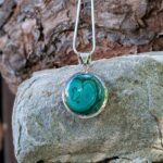 Pendentif malachite argent NATURE