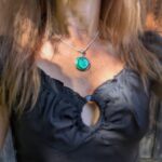Pendentif malachite argent NATURE