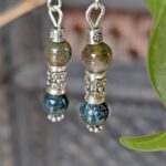 Boucles d'oreilles en jaspe vert CANOPÉE
