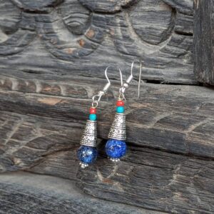 Boucles d'oreilles en lapis lazuli NOMADES