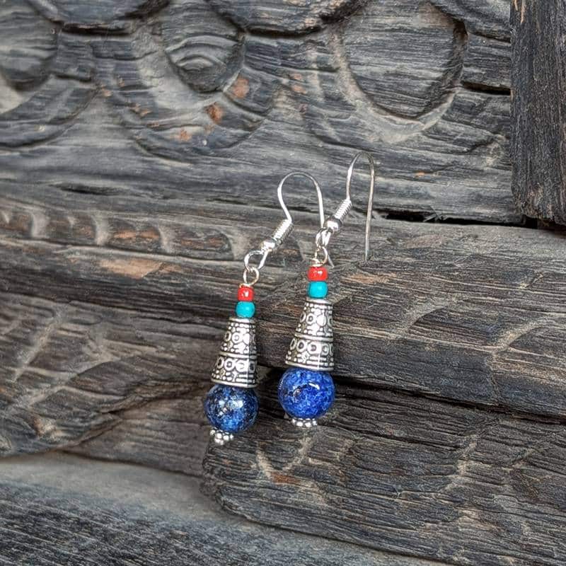 Boucles d'oreilles en lapis lazuli NOMADES Boucles d'oreilles en lapis lazuli NOMADES