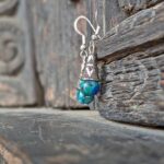 Boucles d'oreilles népalaises en azurite malachite argentées
