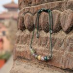 Bracelet cordon vert en jaspe rivière