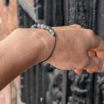 Bracelet cordon vert en jaspe rivière