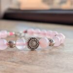Bracelet fait-main en quartz rose CÉLESTE