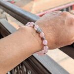 Bracelet fait-main en quartz rose CÉLESTE