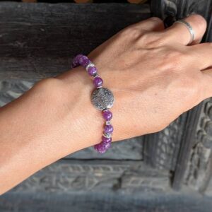 Bracelet pierres naturelles d'améthyste MANDALA