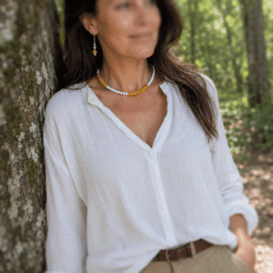 Collier asymétrique en pierres naturelles
