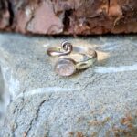 Bague ajustable quartz rose argent - Omyoki