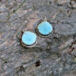 Grandes boucles d'oreilles argent et larimar