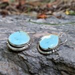 Grandes boucles d'oreilles argent et larimar