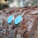 Grandes boucles d'oreilles argent et larimar