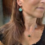 Grandes boucles d'oreilles argent et larimar