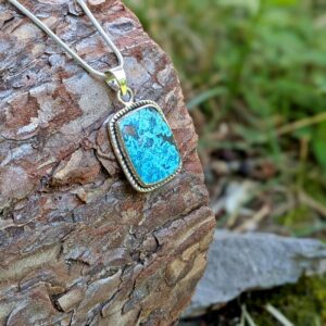 Pendentif artisanal argent et shattuckite