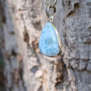 Pendentif larimar argent AMOUR