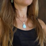 Pendentif larimar argent AMOUR
