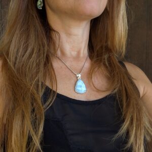 Pendentif larimar argent AMOUR