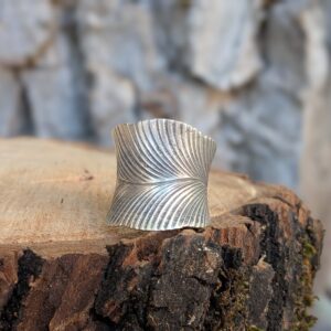 Bague argent ajustable FEUILLE