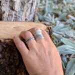 Bague argent ajustable FEUILLE