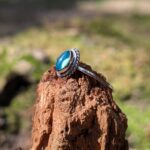 Bague fine ajustable argent et onyx vert