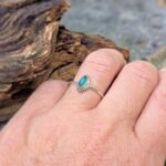Bague fine ajustable argent et onyx vert