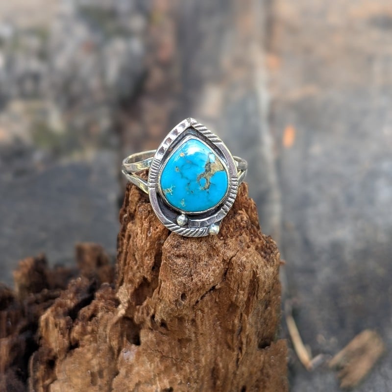 Bague turquoise ethnique réglable Bague turquoise ethnique réglable