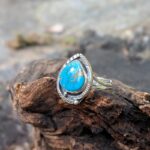 Bague turquoise ethnique réglable