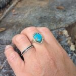 Bague turquoise ethnique réglable