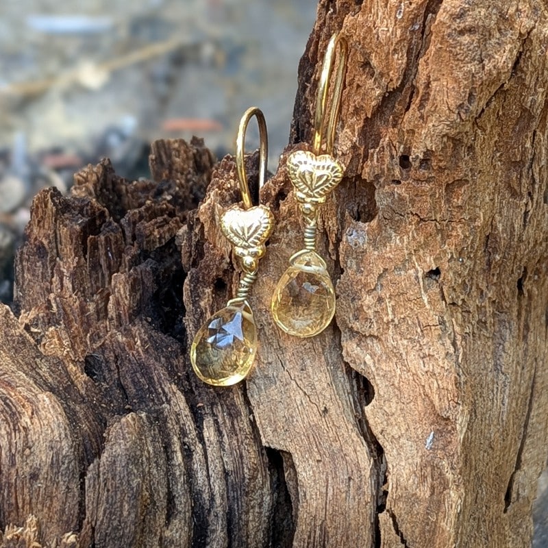 Boucles d'oreilles en citrine naturelle GOUTTES Boucles d'oreilles en citrine naturelle GOUTTES