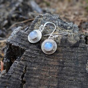 Boucles d'oreilles ethniques en pierre de lune