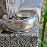 Bracelet manchette en argent massif bombé