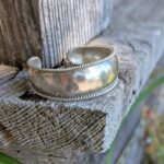 Bracelet manchette en argent massif bombé